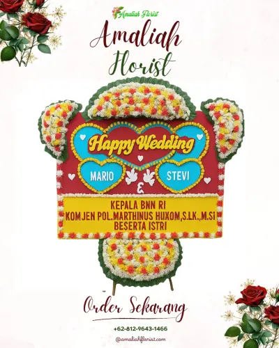 Karangan Papan Bunga Pernikahan di Panaragan